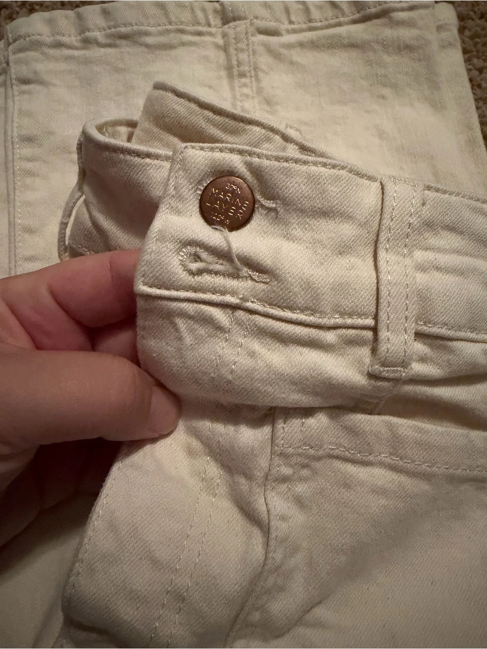 Marine layer Archive Flare Jeans In ecru white Size 2
